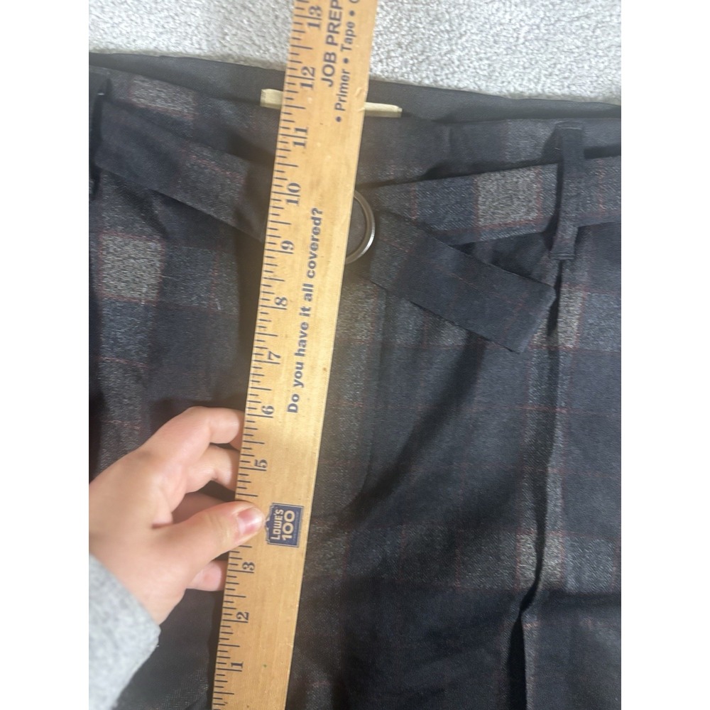 democracy plaid ab technology dress pants plaid tapered leg  Cropped‎ Belted 16 - Picture 7 of 9